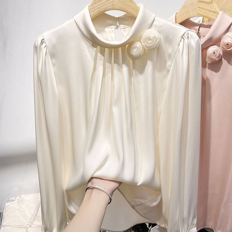 2024 tavaszi és őszi új elegáns női sifon ing divatos hosszú ujjú ing női belső ing bő blúz