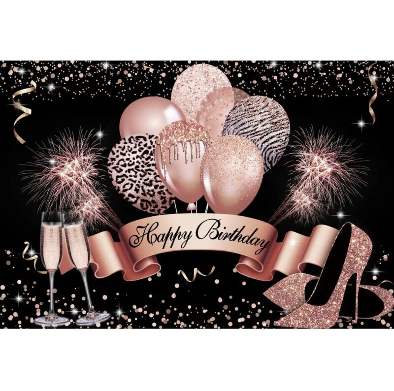 Arany kék fekete gyémánt léggömbök boldog születésnapi party ünneplés háttér gyermek torta családi poszter fotó háttér