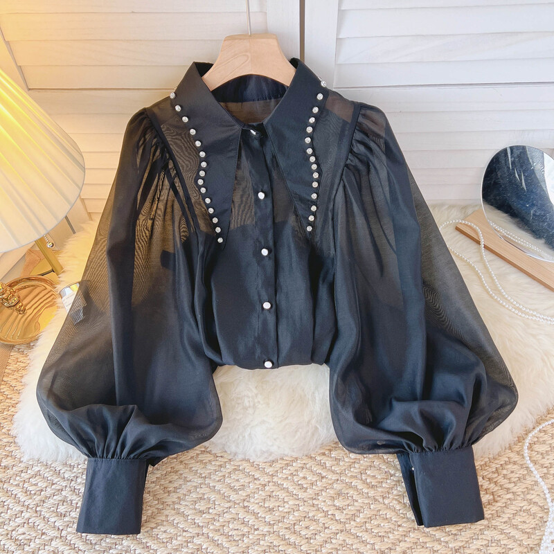 hosszú ujjú felső blúzok női ingek női blusas koreai divat női blusa feminina blúz vintage camisas