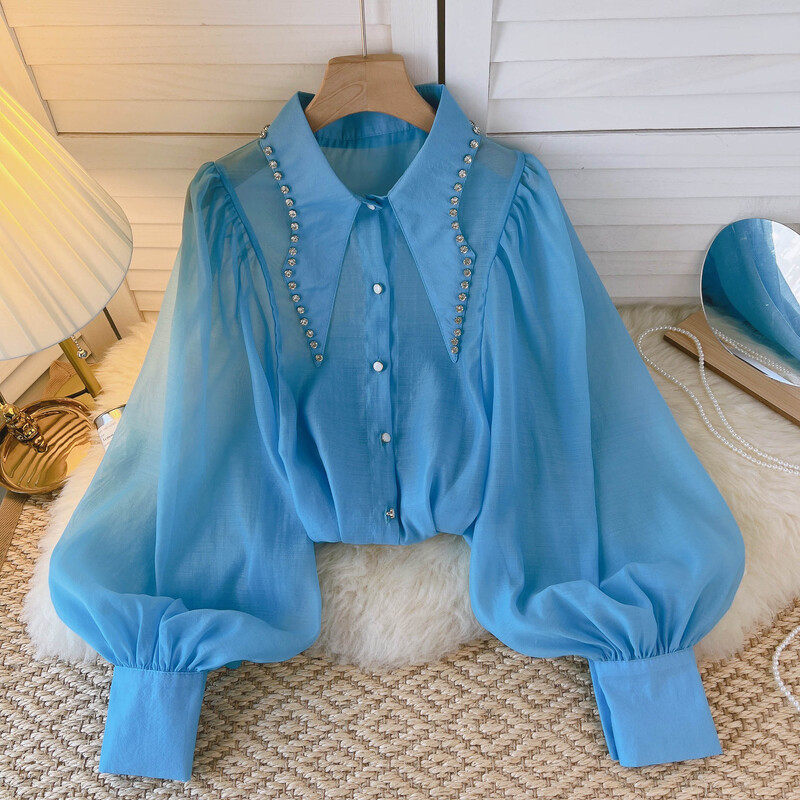 hosszú ujjú felső blúzok női ingek női blusas koreai divat női blusa feminina blúz vintage camisas