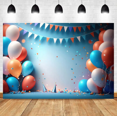 Halo Daudz laimes dzimšanas dienā Balonu ballītes fona dāvanu dzimšanas dienas kūku galda fona noformējums Varavīksnes saldo konfekšu fotoattēlu fons