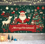 Χαρούμενα Χριστούγεννα Banne Christmas Decoraton Χαρούμενα Χριστούγεννα Banner Άγιος Βασίλης Home Decoraton Φόντο Χριστουγεννιάτικο πάρτι Πρωτοχρονιάτικη διακόσμηση