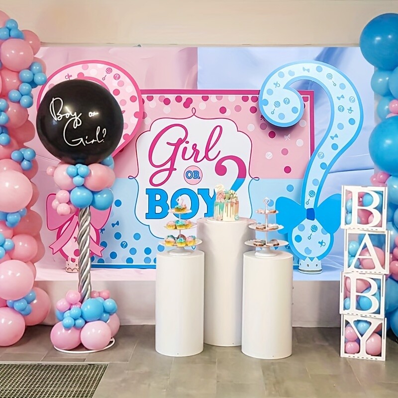 Φόντο αποκάλυψης φύλου Μπλε ροζ Φωτογραφικό πάρτι για αγόρι ή κορίτσι Φόντο Διακοσμητικό ντους νεογέννητου μωρού Φωτογραφικό στούντιο