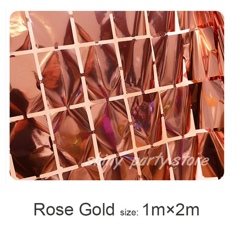 Τετράγωνη κουρτίνα βροχής από αλουμινόχαρτο, Διακόσμηση τοίχου φόντου, γιορτή συμποσίου, σκηνικά φωτογραφίας, γάμος, πάρτι γενεθλίων