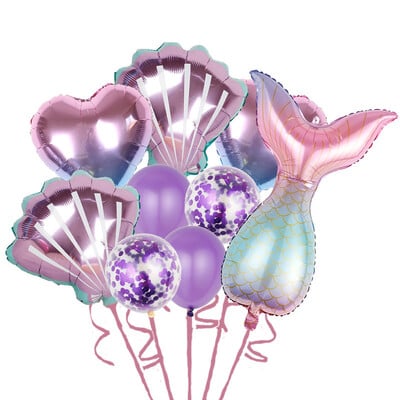 Hableány Születésnapi Party Evőeszközök Dekorációs Tányérok Csésze Szalvéta Szett Születésnapi Téma Léggömbök Kit Lányok Ajándékok Deco kellékek