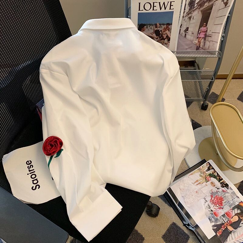 Divat fehér ing felsők tavaszi ősz új, hosszú ujjú póló nyakú, minden meccsen kontrasztos blúz Temperamentum elegáns női ruházat