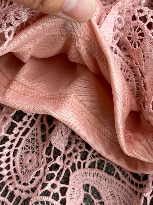 Sweet Memory Vintage piros/fehér/rózsaszín üreges csipkeblúz női elegáns lámpás hosszú ujjú egysoros felsők