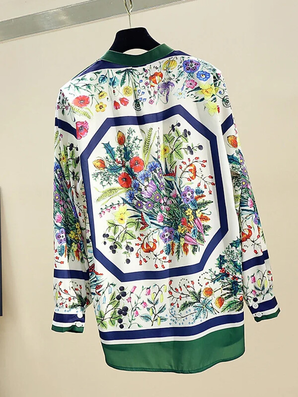 Ανοιξιάτικο φθινόπωρο γυναικεία μπλουζάκια Bohemia French Fashion Ρετρό μακρυμάνικο εμπριμέ πουκάμισο Μπλούζες Γυναικεία μπλούζα GD331