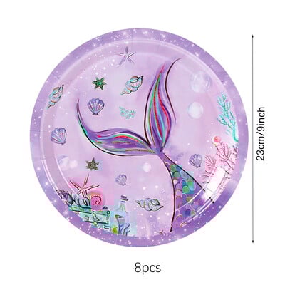 Nāras ballītes vienreizlietojamie galda piederumi Reklāmkarogs Nāriņas dzimšanas dienas ballītes rotājumi meitenei zem jūras ballītes dekorēšana bērnu duša