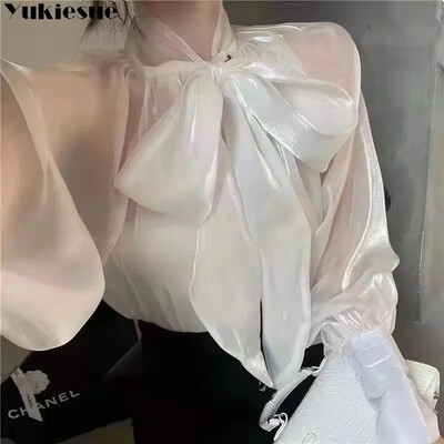 2023 nyár Elegáns női ingek és blúzok alkalmi női felsők fehér ingblúz blusas hosszú ujjú ing és blúz