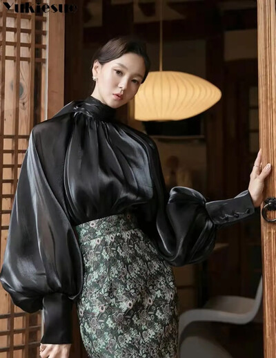 2023 nyár Elegáns női ingek és blúzok alkalmi női felsők fehér ingblúz blusas hosszú ujjú ing és blúz