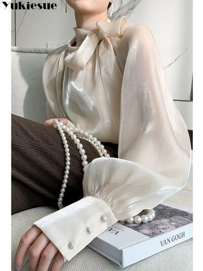 2023 nyár Elegáns női ingek és blúzok alkalmi női felsők fehér ingblúz blusas hosszú ujjú ing és blúz