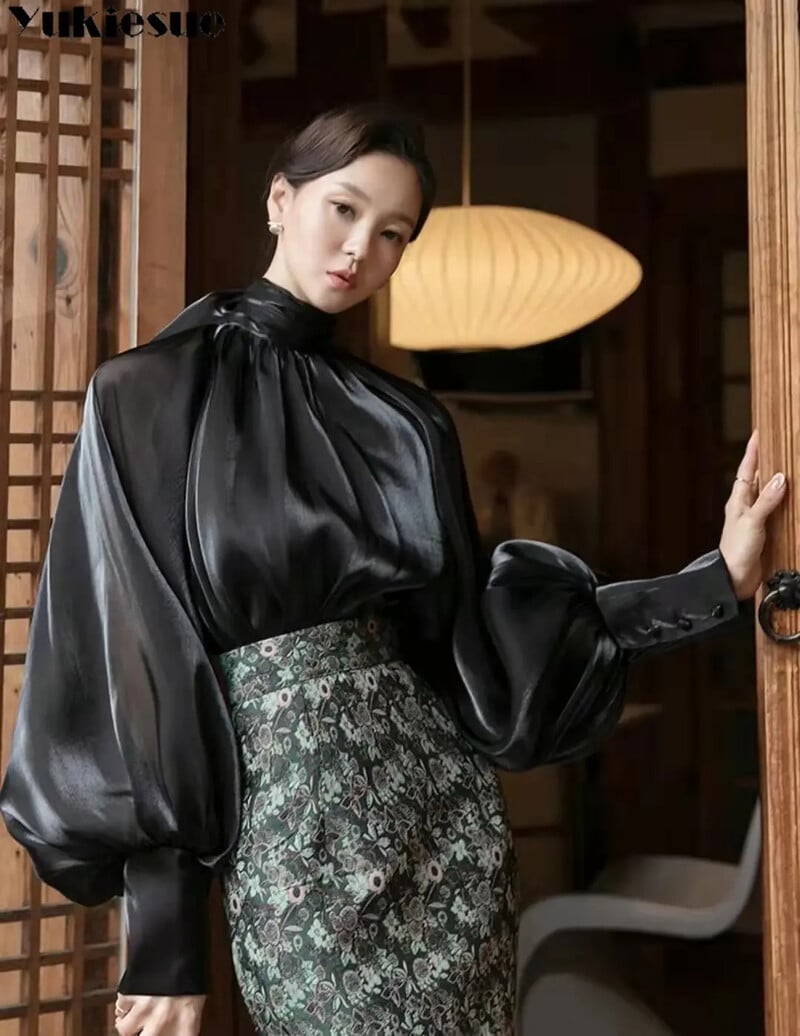 2023 nyár Elegáns női ingek és blúzok alkalmi női felsők fehér ingblúz blusas hosszú ujjú ing és blúz