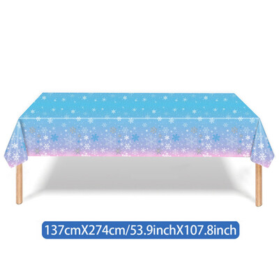 Πιάτα μιας χρήσης για πάρτι Winter Snowflake Party Πιάτα Χαρτοπετσέτες Μπλε Μωβ Snowflake Winter Wonderland Επιτραπέζια σκεύη Χριστουγεννιάτικου πάρτι