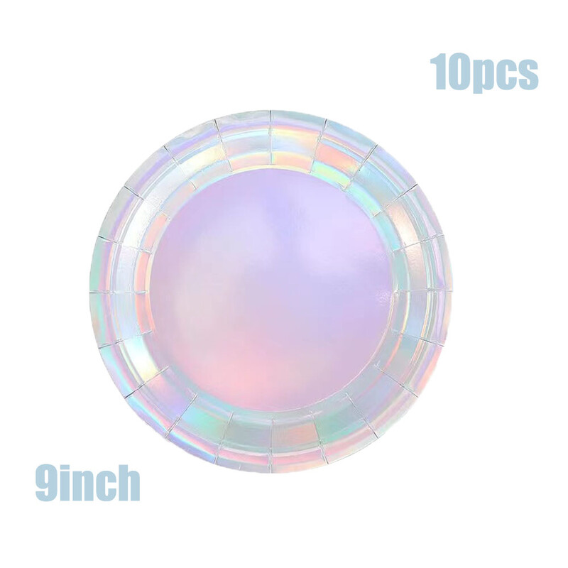 Noul set de veselă de unică folosință argintiu pentru prăjituri flash, farfurie magazin de dulciuri, rechizite pentru petrecerea burlacilor, potrivite pentru petrecerile discotecă aniversare