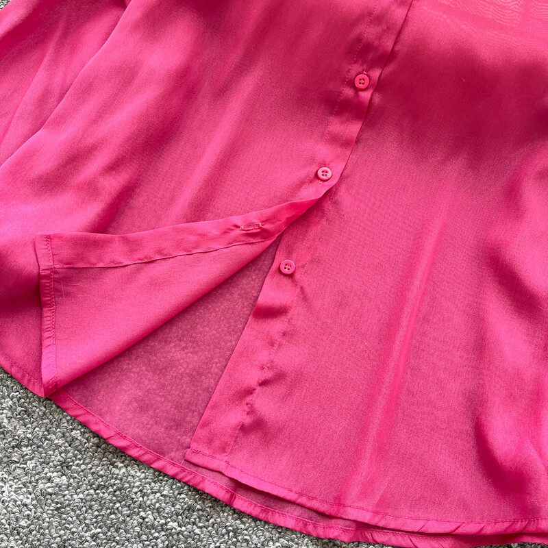 Vintage trīsdimensiju ziedu eleganta laternas piedurkne, tievs siets korejiešu modes sieviešu ielas apģērbs High Street rudens blūze