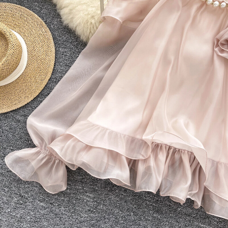 Vintage modes uzplaiksnāmas piedurknes, pavadas, gadījuma rakstura krelles no pleciem, seksīgs tops, tievs, izliekts elegants sieviešu Harajuku ielas apģērba blūze