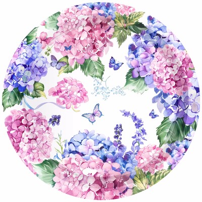 Ορτανσία Floral Purple Party Σετ σερβίτσια μιας χρήσης Χάρτινα πιάτα Φλιτζάνια Χαρτοπετσέτες Mexican Cinco De Mayo Διακόσμηση σερβίτσιο για πάρτι