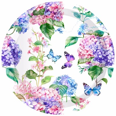 Ορτανσία Floral Purple Party Σετ σερβίτσια μιας χρήσης Χάρτινα πιάτα Φλιτζάνια Χαρτοπετσέτες Mexican Cinco De Mayo Διακόσμηση σερβίτσιο για πάρτι