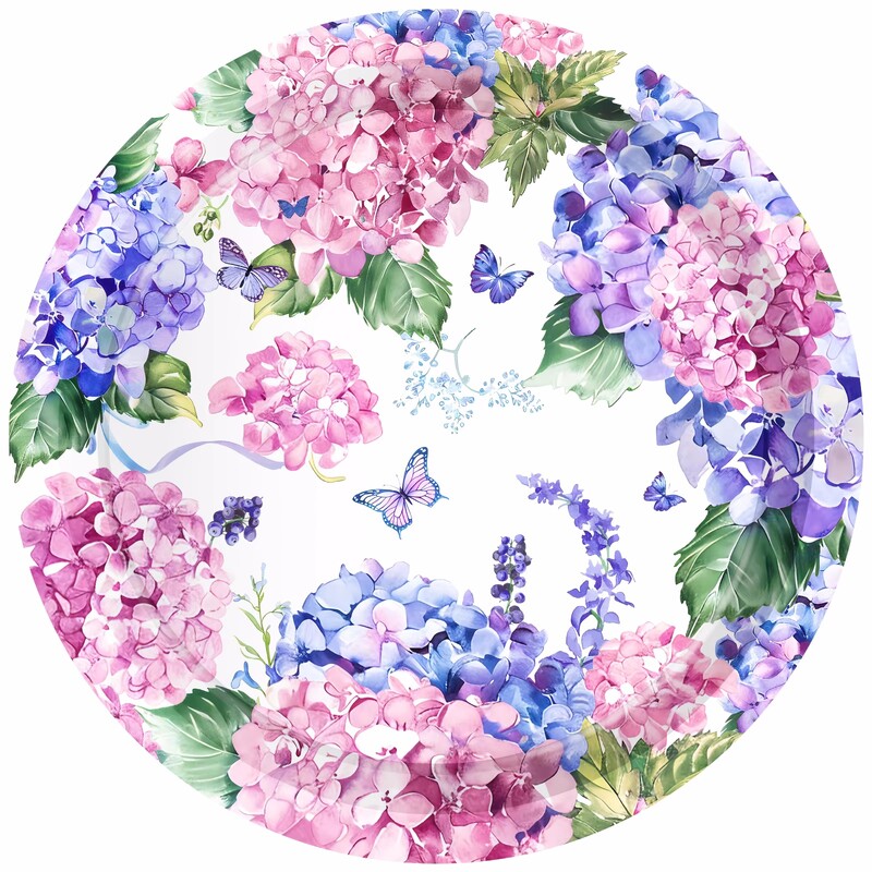 Ορτανσία Floral Purple Party Σετ σερβίτσια μιας χρήσης Χάρτινα πιάτα Φλιτζάνια Χαρτοπετσέτες Mexican Cinco De Mayo Διακόσμηση σερβίτσιο για πάρτι