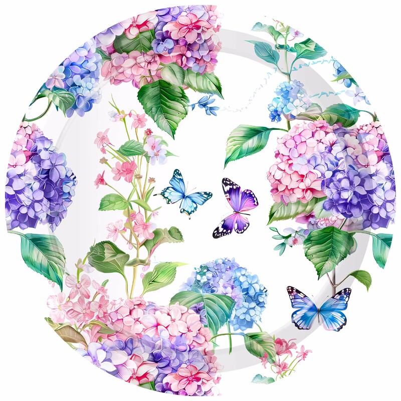 Ορτανσία Floral Purple Party Σετ σερβίτσια μιας χρήσης Χάρτινα πιάτα Φλιτζάνια Χαρτοπετσέτες Mexican Cinco De Mayo Διακόσμηση σερβίτσιο για πάρτι