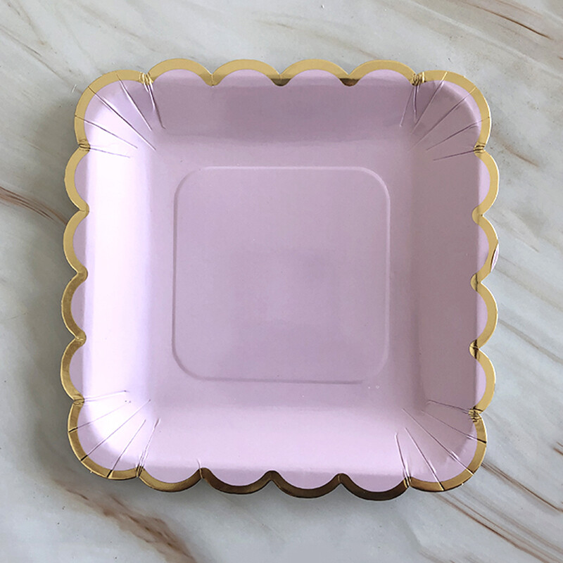 Violeta zelta ballīšu papīra krūzes šķīvju salmi dzimšanas dienas karnevāla bērniem, kāzu dekori, vienreizlietojamie galda piederumi, ballīšu piederumi