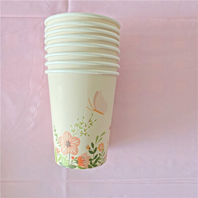 Dzimšanas dienas ballītes noformējums Tauriņš Vienreizlietojamie galda piederumi Papīra šķīvju krūzes Salvetes Daudz laimes dzimšanas dienas ballītes noformējums