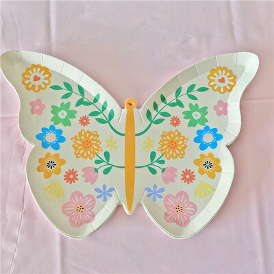 Dzimšanas dienas ballītes noformējums Tauriņš Vienreizlietojamie galda piederumi Papīra šķīvju krūzes Salvetes Daudz laimes dzimšanas dienas ballītes noformējums