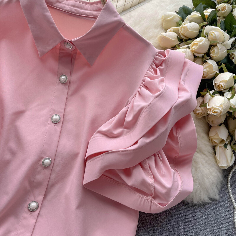 Κομψή αμάνικη μπλούζα με πεταλούδα Chic vintage μόδας Crop Top Γυναικεία πουκάμισα άνοιξη/καλοκαίρι Ρούχα