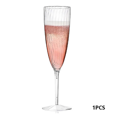 1/8 ΤΕΜ 180ml Πλαστικά ποτήρια σαμπάνιας φλάουτα Κύπελλα για γαμήλιο πάρτι στο σπίτι Επιτραπέζια σκεύη μιας χρήσης Πλαστικά φλιτζάνια σαμπάνιας Κύπελλα κρασιού