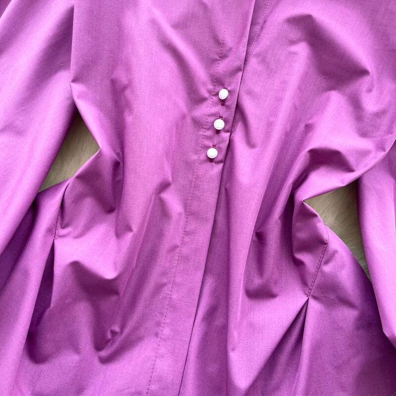 Eleganta nolaižama apkakle Vintage ar garām laternas piedurknēm Eleganta kroku šauras pogas, franču ielas apģērba augšdaļa High Street rudens blūze