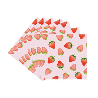 Zemeņu dzimšanas dienas ballītes Vienreizlietojamie galda piederumi Papīra šķīvis Salvetes Krūzes Vasaras augļu ballīšu piederumi Dzimšanas dienas kāzu ballītes dekors