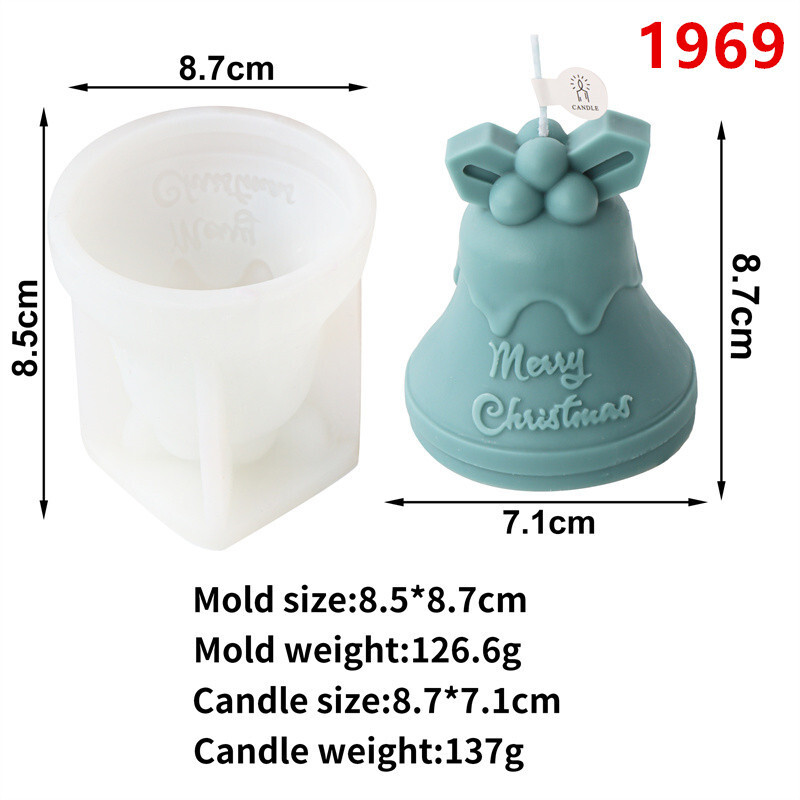 Pārrobežu Ziemassvētku sniegavīrs Alnis Silikona veidne DIY Lapas Zvanu bumba aromātiskas sveces ģipša dekoratīvie ornamenti