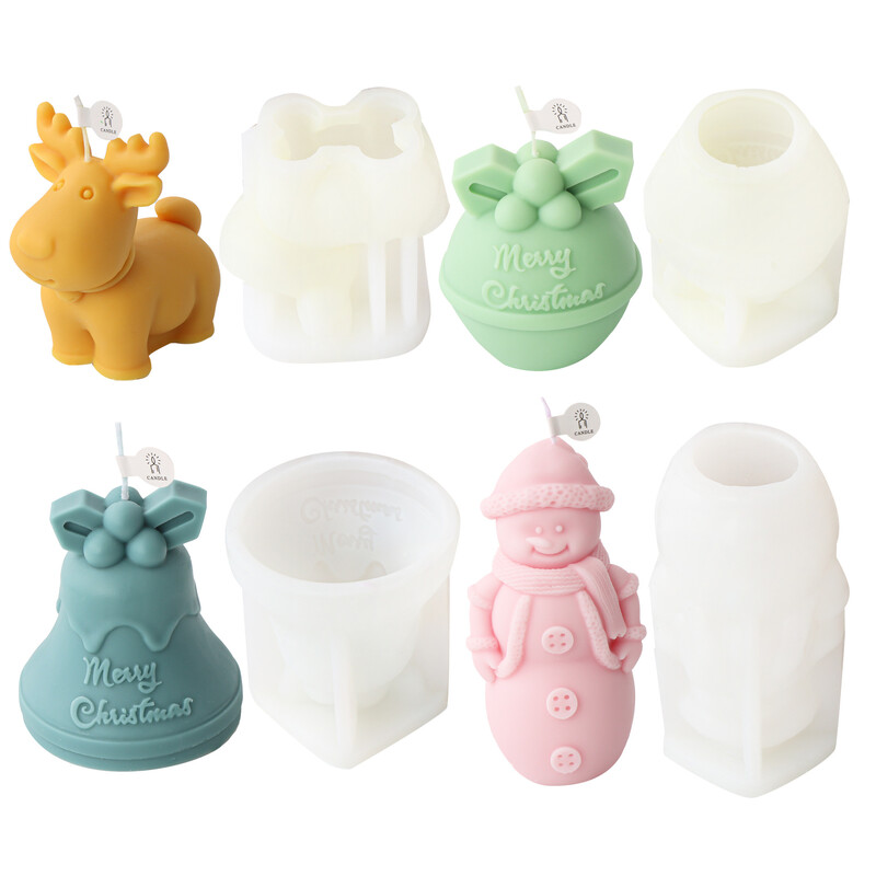 Pārrobežu Ziemassvētku sniegavīrs Alnis Silikona veidne DIY Lapas Zvanu bumba aromātiskas sveces ģipša dekoratīvie ornamenti