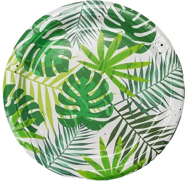 8Guests Havaju salu tēmas vienreizējās lietošanas galda trauku komplekts Aloha Flower Turtle Leave Plates Cup Salvete Tropical Havaju salu dzimšanas dienas ballītes dekors