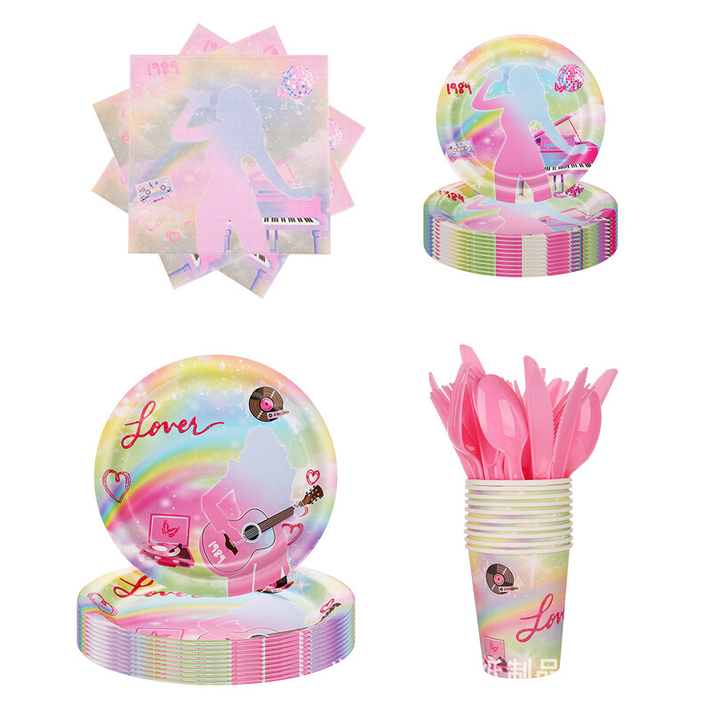 91 gab. Aktrise Teilore Svifta ballītes papīra šķīvja karoga rotājums dzimšanas dienas balonu tēmas norises vietas komplekts dzimšanas dienas svinību dekorācijas