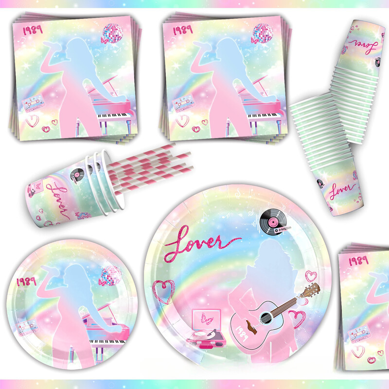 91 gab. Aktrise Teilore Svifta ballītes papīra šķīvja karoga rotājums dzimšanas dienas balonu tēmas norises vietas komplekts dzimšanas dienas svinību dekorācijas