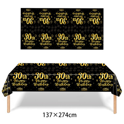 30./40./50./60. dzimšanas dienas ballītes papīra šķīvji Salvetes Krūzes Melns un Zelta 30. 40. 50. 60. dzimšanas dienu ballītes dekori vīriešiem Sievietēm 