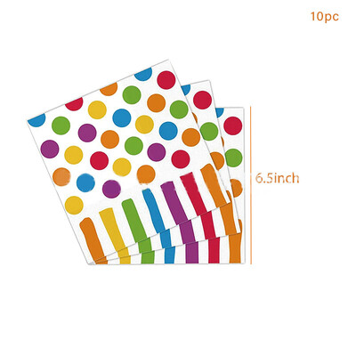 Szivárványparti eldobható evőeszközök Szivárványos csíkos tányérok Szalvéták Csészék Gyerek lányok Boldog szivárvány témájú Születésnapi parti kellékek