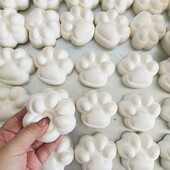 2,16 INCH 1 PC Draw, DIY, simulēta kaķa spīle, mīksta, augoša rotaļlieta, rotaļlieta, rotaļlieta, PU, lēna atsitiena ballīte Mochi, saspiests ēdiens, stress, gluds balts