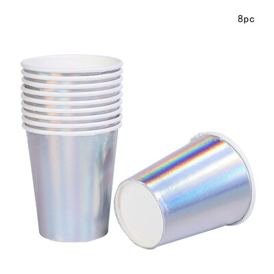 Επιτραπέζια σκεύη μίας χρήσης με κέλυφος λέιζερ με θέμα Γοργόνα με θέμα Ocean Πιάτο Κύπελλο Happy Under The Sea Girl 1st Birthday Party Decor Babyshowe