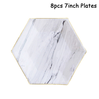 Fehér témájú esküvői parti Aranycsíkos Papírtányérok Csésze Szalvéták Gyermek Felnőtt Születésnapi Evőeszközök Babazuhany Party Díszek