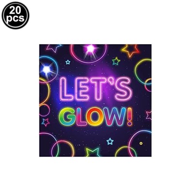 Kvēlojošs neona dzimšanas dienas ballītes vienreizlietojamie trauki, papīra šķīvju glāze, galdauts, mirdzošs tumsā, dzimšanas dienas ballītes piederumi