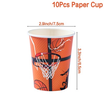 Kosárlabda Születésnapi Party Díszek Fiúk Gyerekek Gyerekek Eldobható edénykészlet Papírpoharak Szalvéták Tányérok Bannerek Abrosz