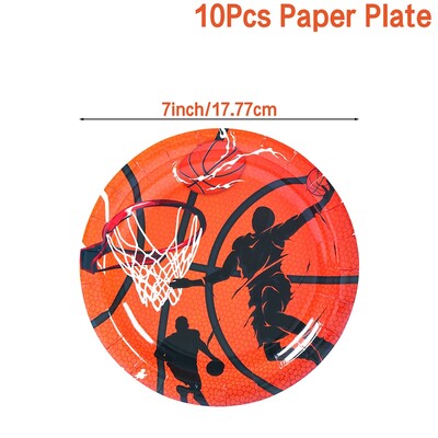 Kosárlabda Születésnapi Party Díszek Fiúk Gyerekek Gyerekek Eldobható edénykészlet Papírpoharak Szalvéták Tányérok Bannerek Abrosz