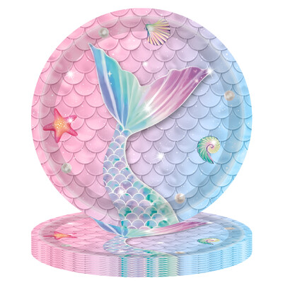 Μικρή Γοργόνα Διακόσμηση πάρτι γενεθλίων για κορίτσια γοργόνας ουρά γοργόνας Χαρτί πιάτο κούπα χαρτοπετσέτα τραπεζομάντιλο Mermaid Party Σετ σερβίτσιων μιας χρήσης