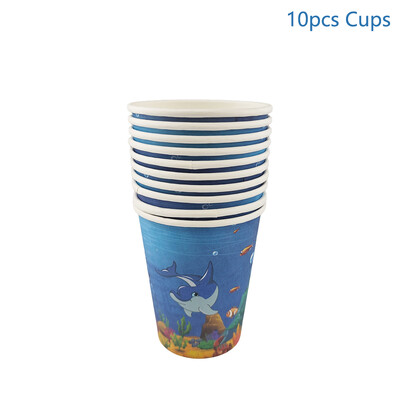 Tengeri állatok eldobható edények parti dekorációhoz Papírtányérok Csészék Szalvéták Abrosz a tenger alatt Születésnapi kellékek