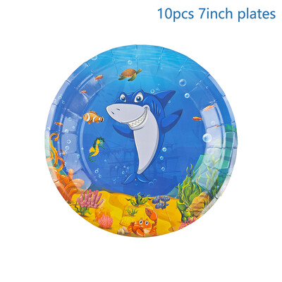 Tengeri állatok eldobható edények parti dekorációhoz Papírtányérok Csészék Szalvéták Abrosz a tenger alatt Születésnapi kellékek