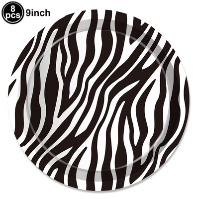 Dzīvnieku apdrukas vienreizlietojamie galda piederumi Leoparda apdrukāti papīra šķīvji Salvetes dzimšanas dienas svinībām Džungļu safari tematiskās ballītes dekorēšanai