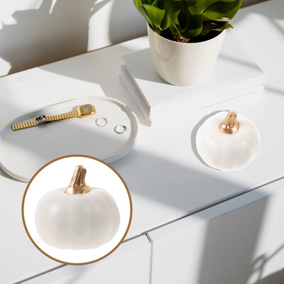 10 gab. Simulēti ķirbju modeļu dekorēšanas rekvizīti balti mazi komplekti 10 gab rudens mini ķirbji Helovīna putu viltotu putu dekori